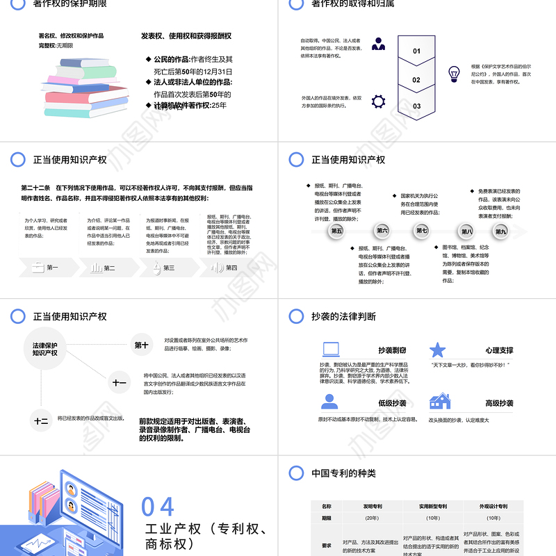 2021世界知识产权日专利版权市场竞争插画PPT模板