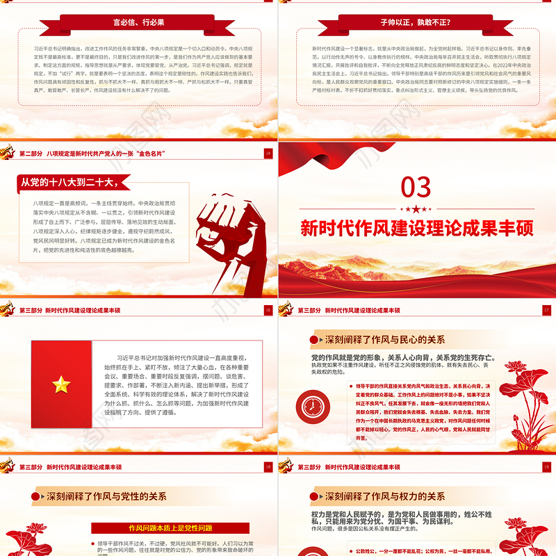 新时代作风建设的历史性成就PPT党政风党员干部作风建设学习教育专题党课课件