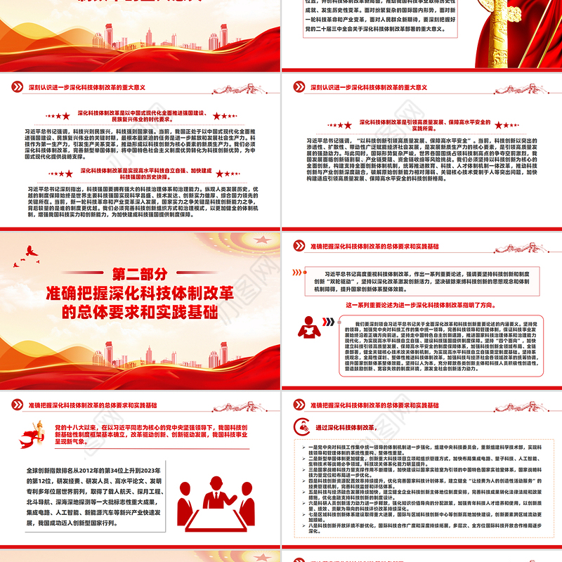 科技体制改革为中国式现代化提供强大科技支撑PPT党建风学习教育党课课件