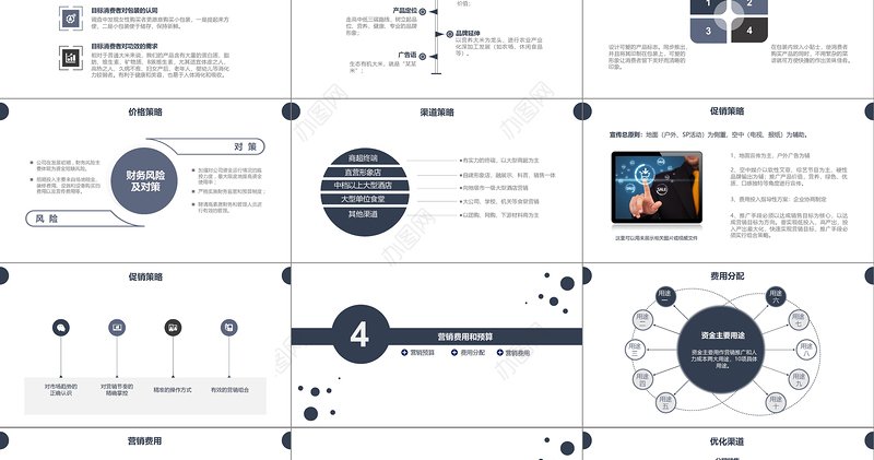 深蓝简约大气营销策划方案PPT模板