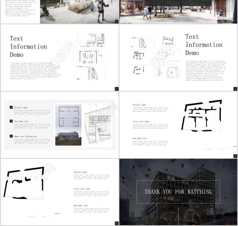 欧美风大气简约建筑设计室内设计方案ppt模板