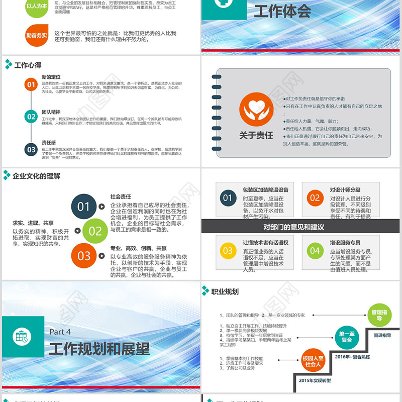 个人述职报告ppt模板幻灯片下载