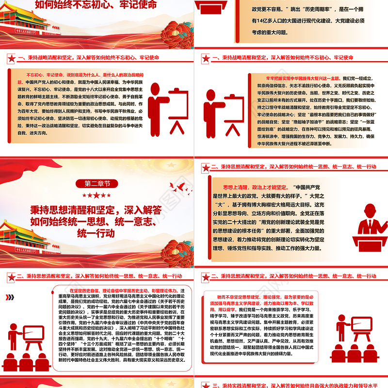 时刻保持解决大党独有难题的清醒和坚定ppt精美大气深入推进新时代党的建设专题党课