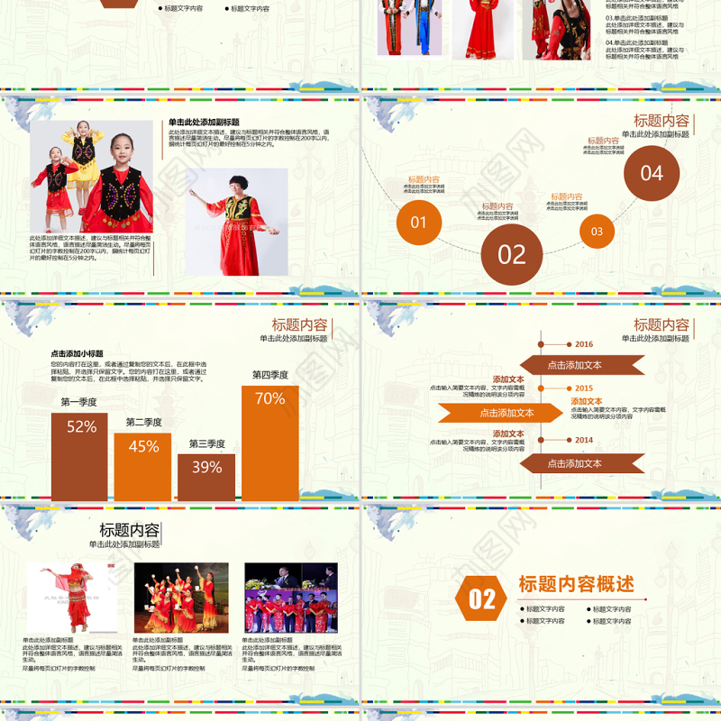 新疆民族风情ppt动态模板