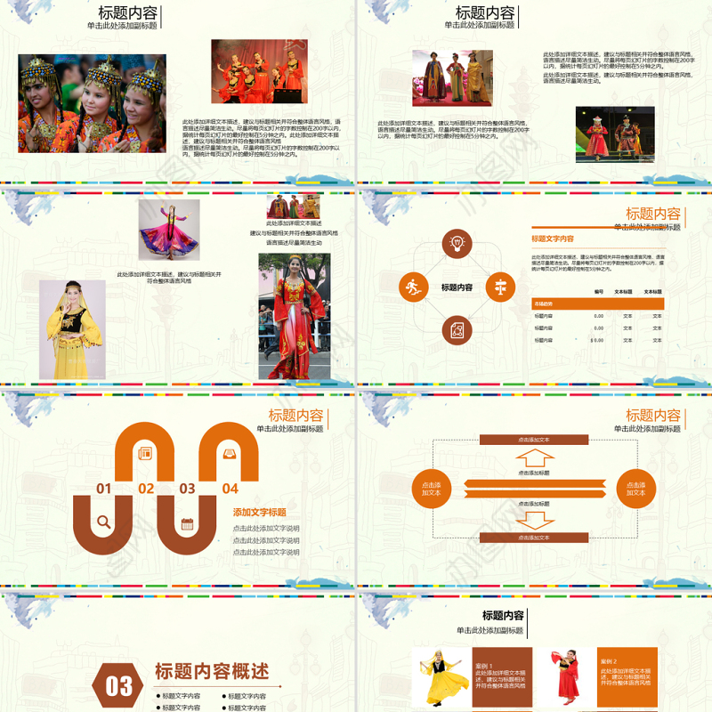 新疆民族风情ppt动态模板