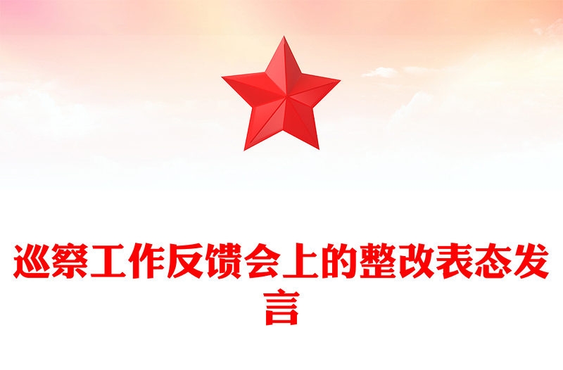 巡察工作反馈会上的整改表态发言