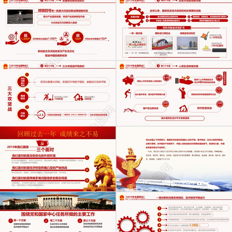 原创2019两会政府工作报告解读党政党建-版权可商用