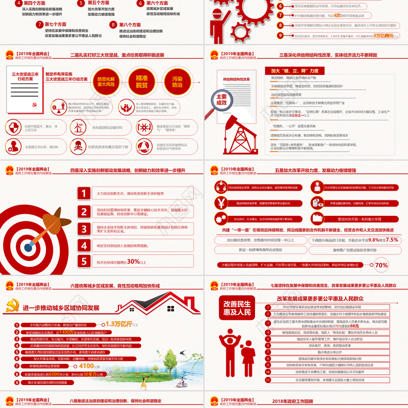 原创2019两会政府工作报告解读党政党建-版权可商用