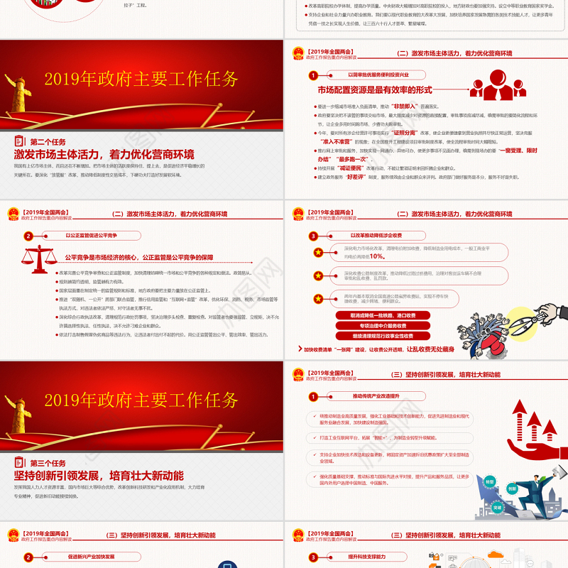 原创2019两会政府工作报告解读党政党建-版权可商用