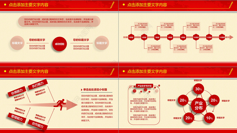 喜庆年会总结汇报开门红动态PPT模板