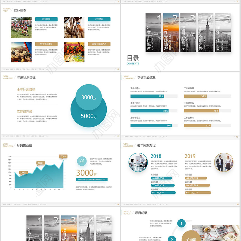原创2019简约清爽工作总结汇报ppt-版权可商用
