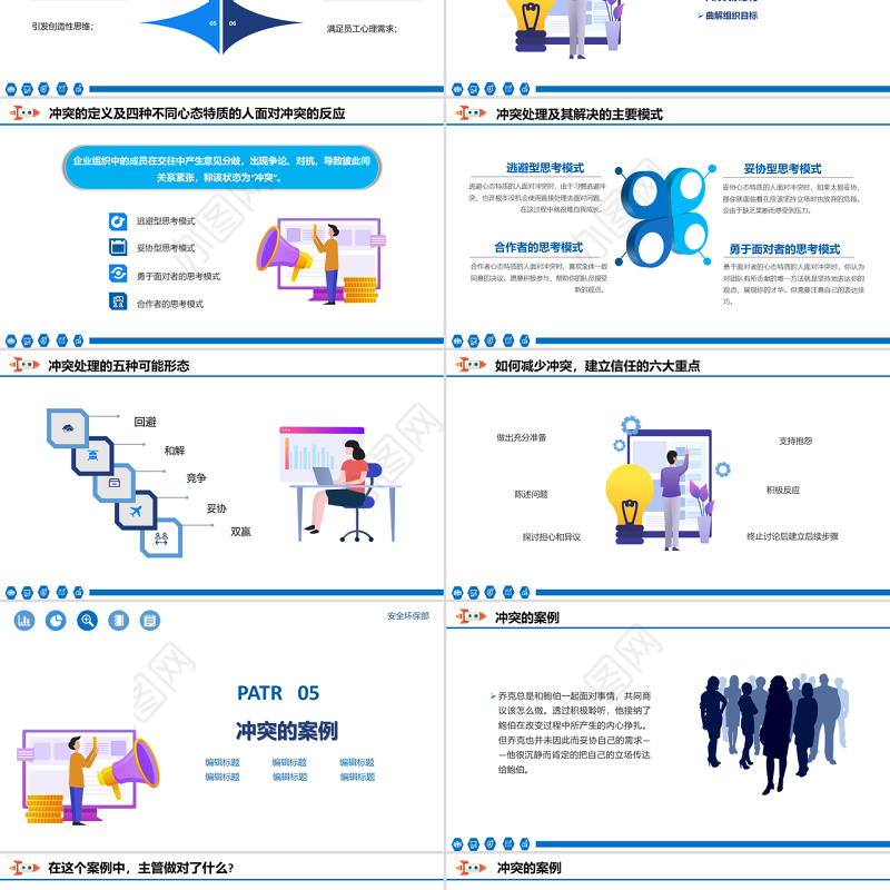 原创简约风格企业培训之新员工入职培训团队管理之团队有效沟通相关知识培训PPT