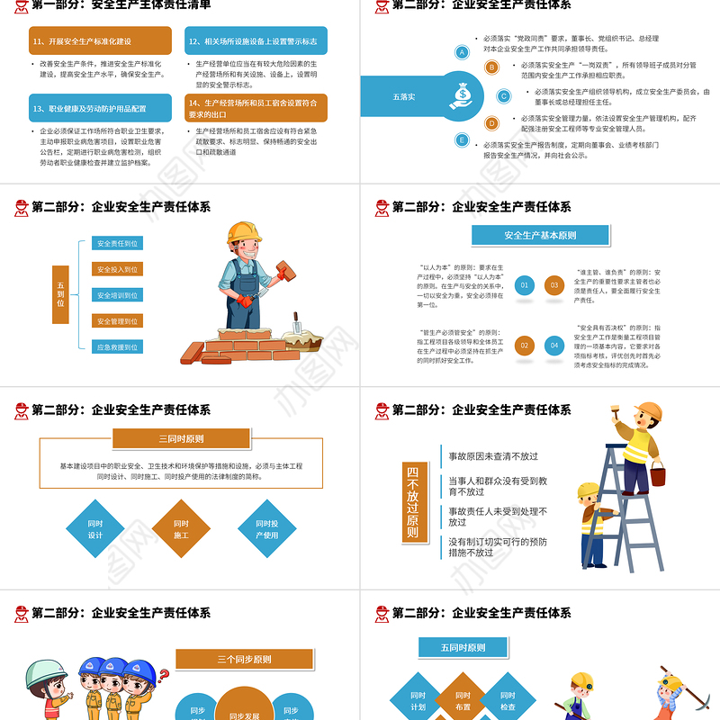 遵守安全生产法当好第一责任人PPT清新卡通风2022安全生产月宣传安全教育课件模板