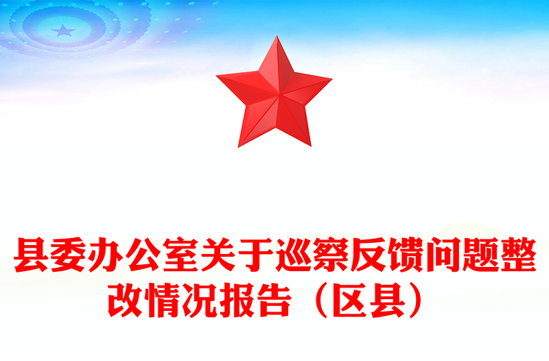 县委办公室关于巡察反馈问题整改情况报告（区县）
