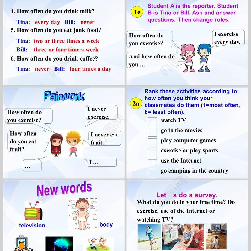  How often do you exercise英语课件PPT模板