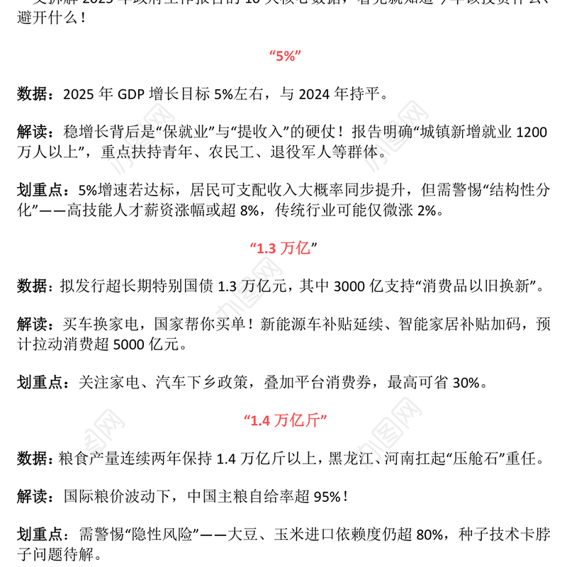 数读2025政府工作报告PPT大气简洁两会精神解读课件(讲稿)