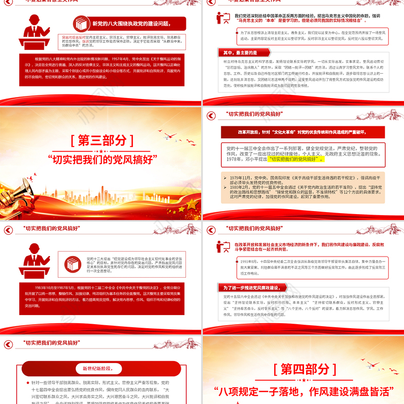 党史上的作风建设PPT红色精美作风建设永远在路上党课课件