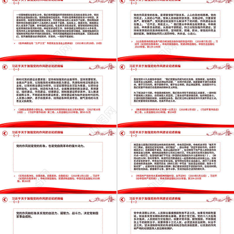 简洁风习近平关于加强党的作风建设论述摘编（一）PPT党课学习课件