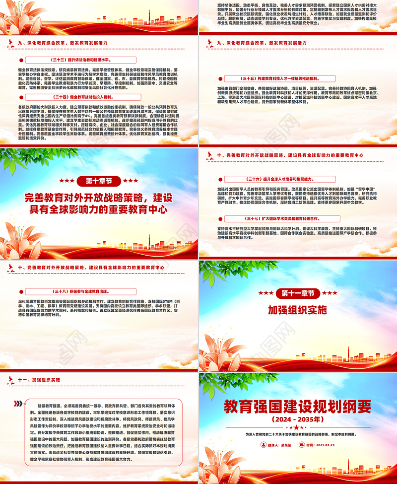 大气简洁《教育强国建设规划纲要（2024－2035年）》PPT课件