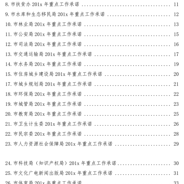 市级部门重点项目承诺书汇编83篇