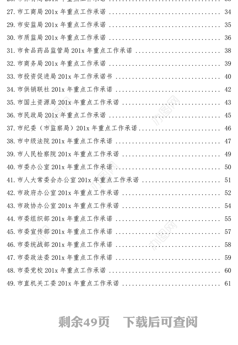 市级部门重点项目承诺书汇编83篇