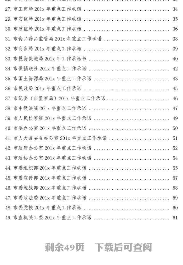 市级部门重点项目承诺书汇编83篇