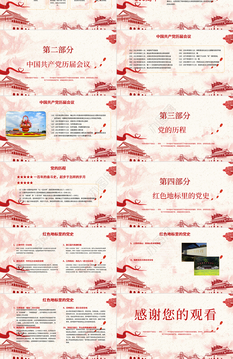 红色简约党建风百年恰是风华正茂庆祝中国共产党建党百年PPT