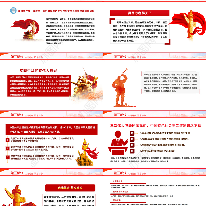 2023铭记党史不忘初心PPT红色党政风七一建党节热烈庆祝中国共产党成立102周年专题党课课件模板