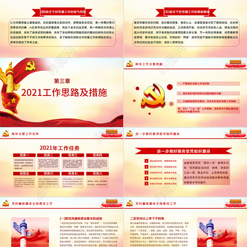 橙色简约大气党建风党建党课学习宣传材料ppt