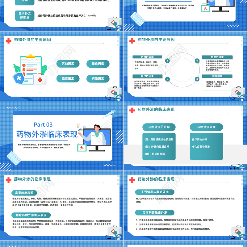 2023药物外渗的预防与处理PPT简约风药物外渗的预防与处理课件模板下载