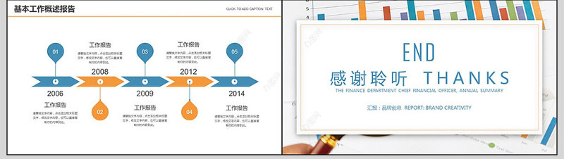 2018蓝色财务部年度总结PPT模板