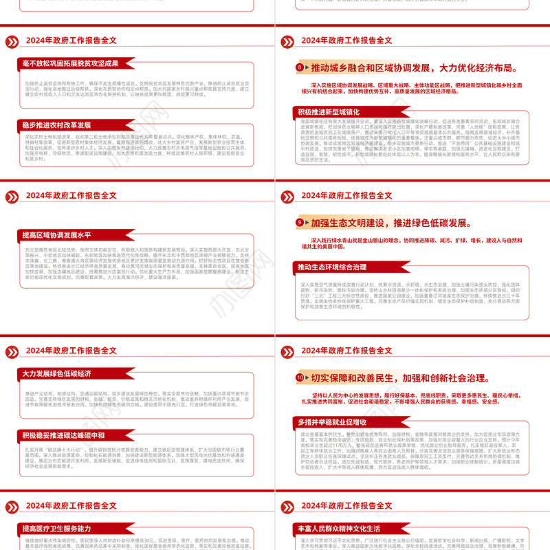 2024政府工作报告全文解读PPT党政风聚焦两会关注民生主题党课下载