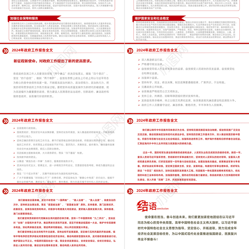 2024政府工作报告全文解读PPT党政风聚焦两会关注民生主题党课下载