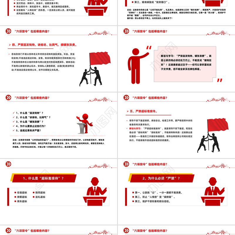 什么是中央六项禁令PPT精美简洁党的作风建设课件
