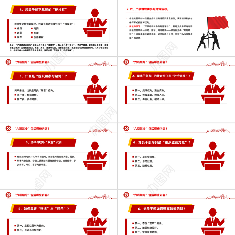 什么是中央六项禁令PPT精美简洁党的作风建设课件