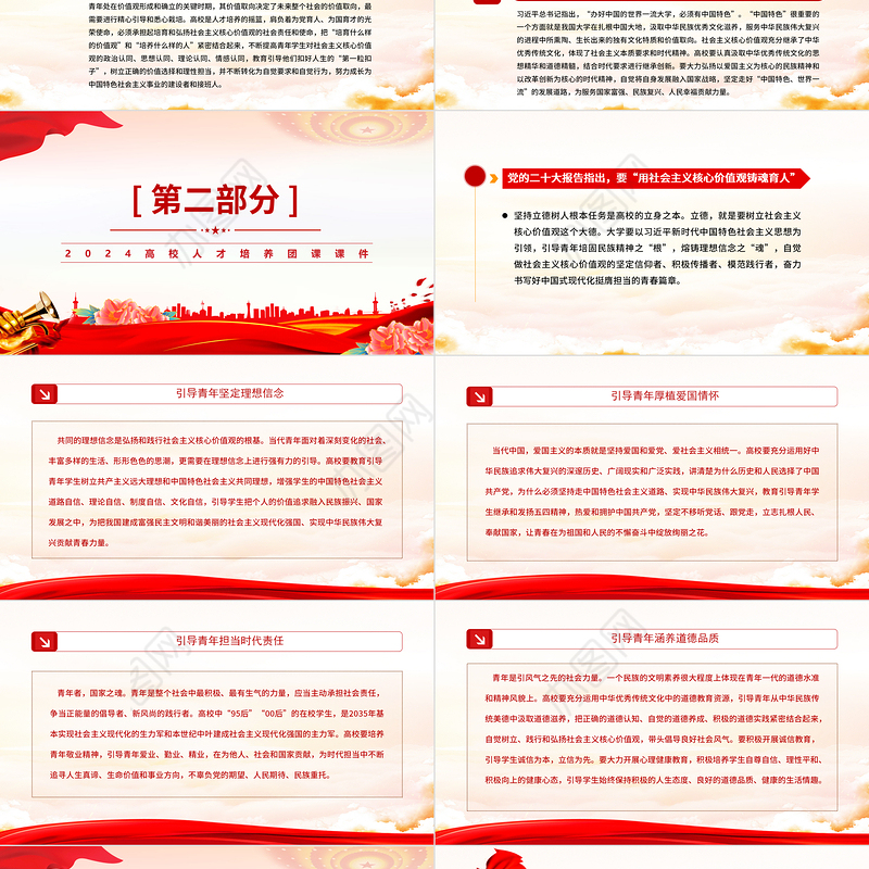 2024高校人才培养团课PPT党政风用社会主义核心价值观培育时代新人课件