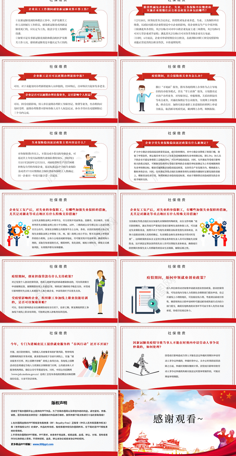 2020疫情党课新型冠状病毒肺炎疫情期间企业复工复产享受的补贴和利好政策红色商务PPT