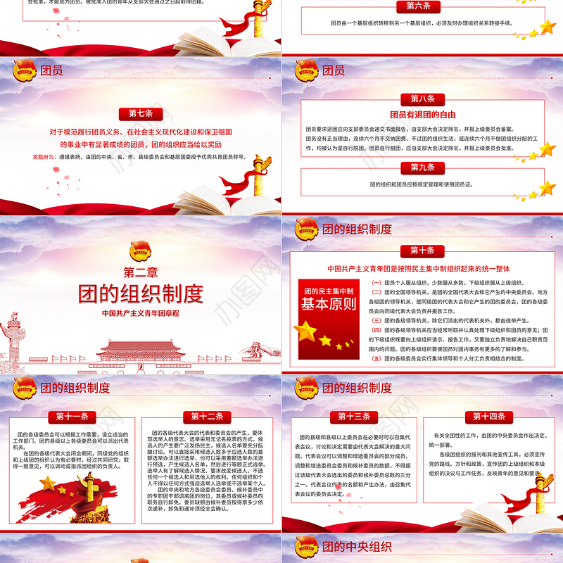新时代的共青团员PPT深入学习中国共产主义青年团章程专题课件模板