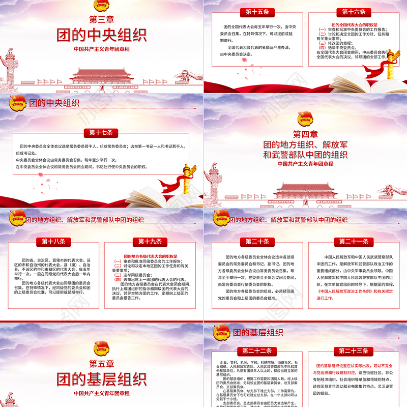 新时代的共青团员PPT深入学习中国共产主义青年团章程专题课件模板