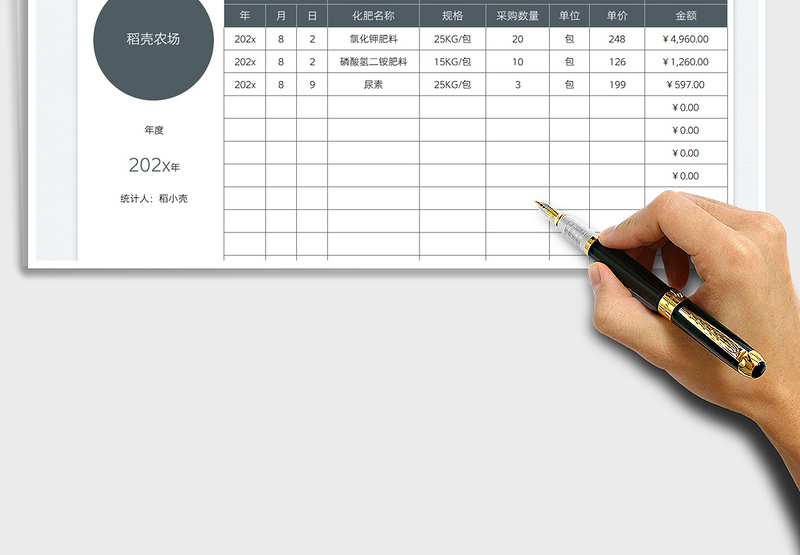 2023农业化肥采购开支表免费下载