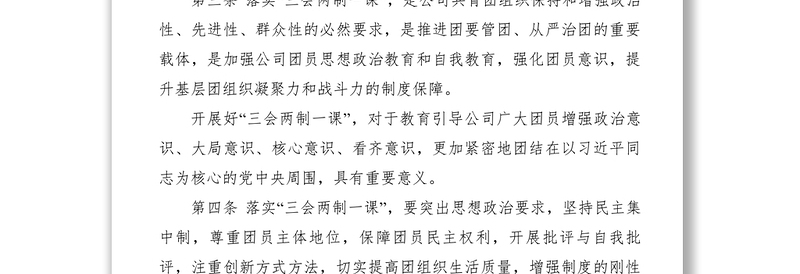 2021【规章制度】XXXXXXXXXXXXXXXXXXX股份有限公司共青团  基层组织“三会两制一课”实施细则-试行