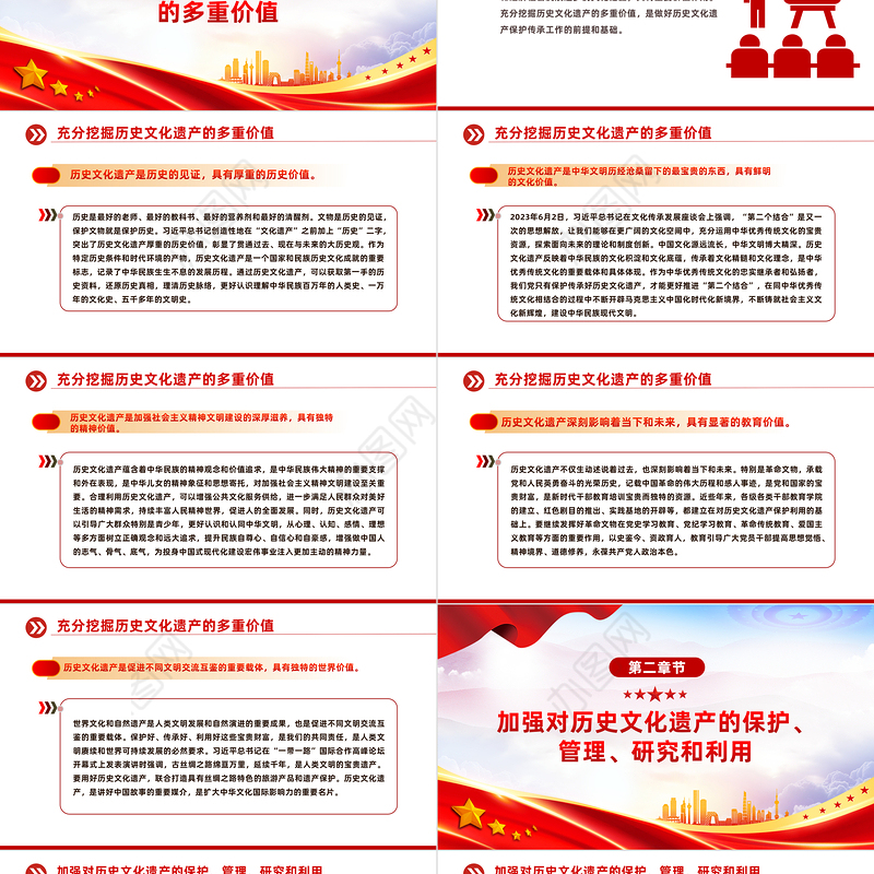 保护历史文化遗产 推动文化传承发展PPT加强历史文化遗产保护传承的重要论述和重要指示课件