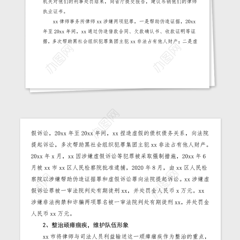 律师政法队伍教育整顿工作情况总结范文工作总结汇报报告