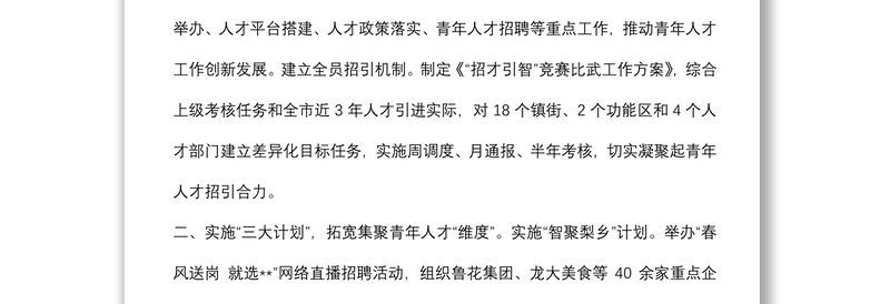 青年人才队伍建设工作汇报