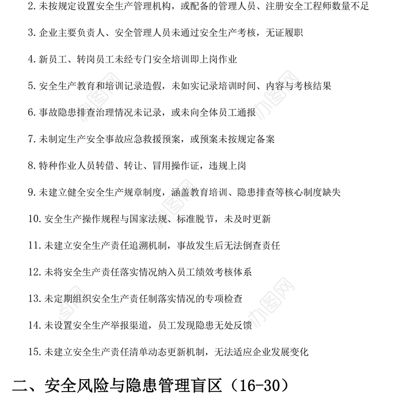 实用简洁安全生产领域的违规行为100条PPT安全生产月宣传课件(讲稿)