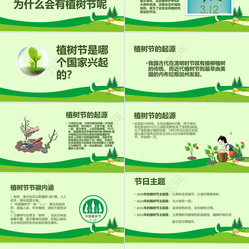 312植树节活动方案保护环境PPT含内容