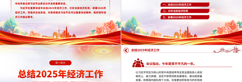 中央经济工作会议PPT大气华美总结2025年经济工作部署2026年经济工作课件