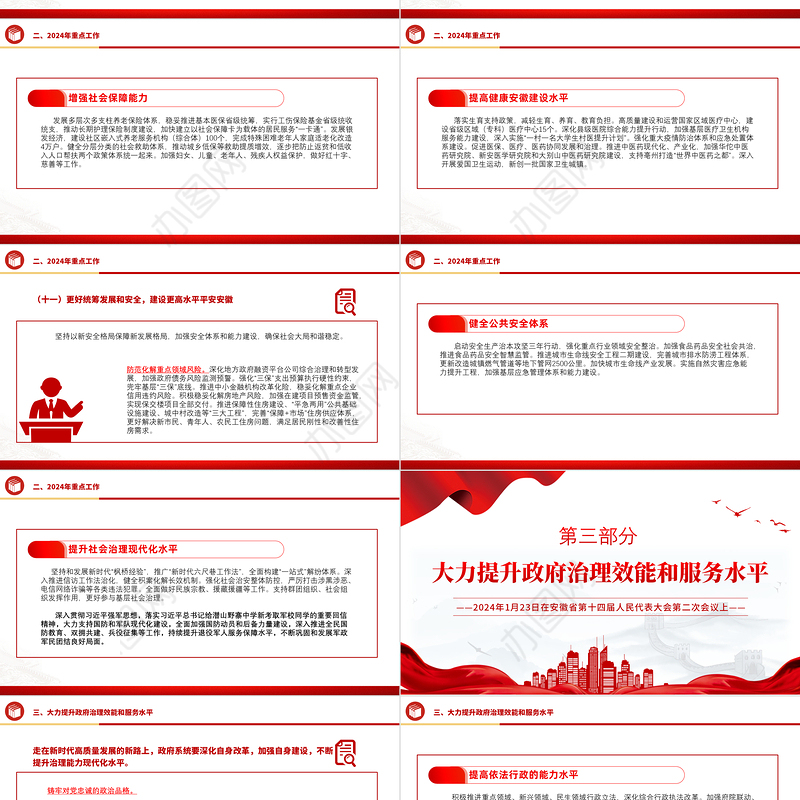 一文读懂2024安徽省政府工作报告PPT大气简洁政府工作汇报党课