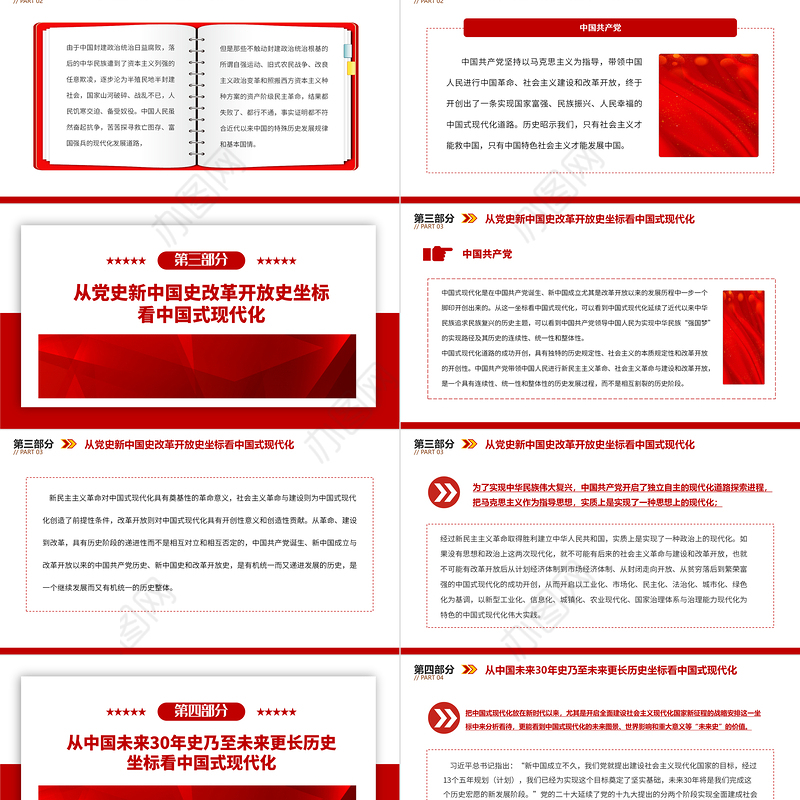 2023从历史的不同坐标看中国式现代化PPT大气精美风党员干部学习教育专题党课课件