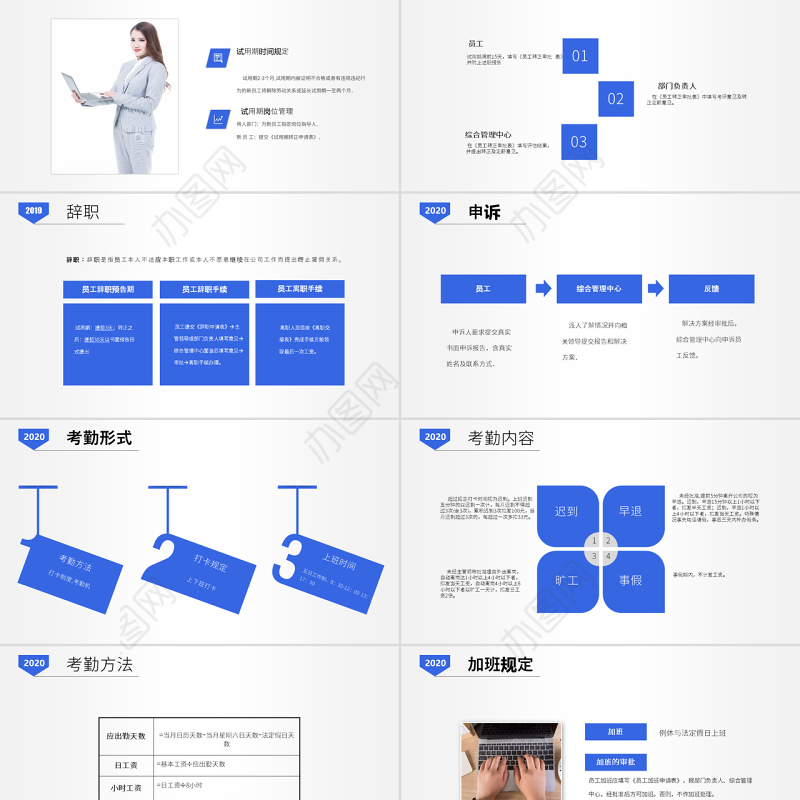 原创2020公司招聘新员工入职培训ppt培训手册模板-版权可商用